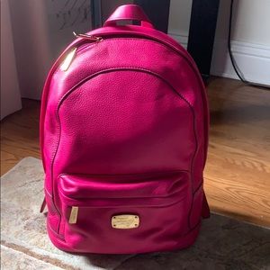 Michael Kors hot pink leather backpack